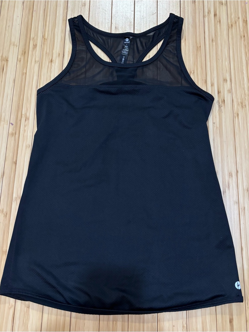 90 Degrees by Reflex size S black tank. Mesh accents and cut out back.